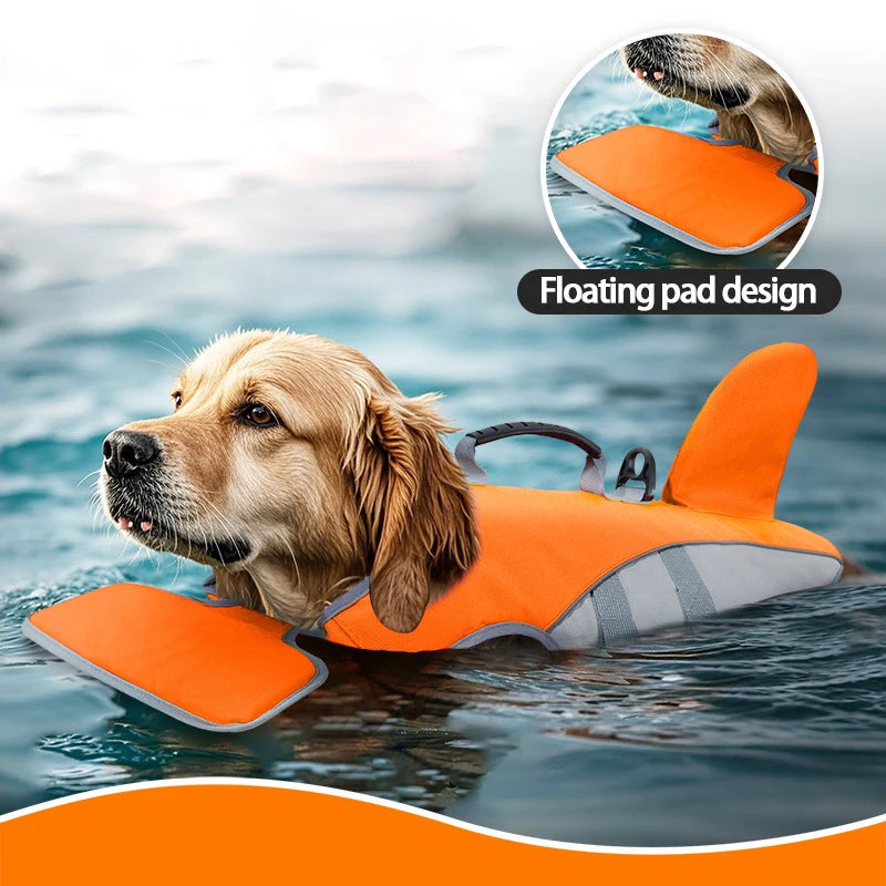 Summer Collection | Dog Life Jacket with Shark Fin Design | Adjustable Vest for Safe Swimming and Water Fun 3